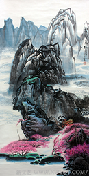 赵磊作品《云谷觅仙》 137cmx68cm